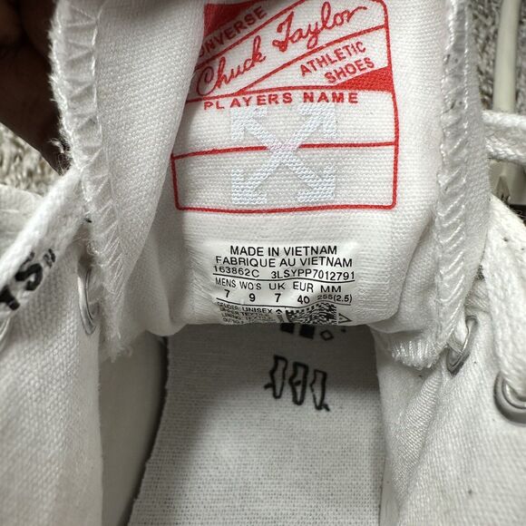 Converse Off White x Chuck 70 White Hi All-Star 2018 Mens 7/ Womens 9 - 163862C - Picture 9 of 9